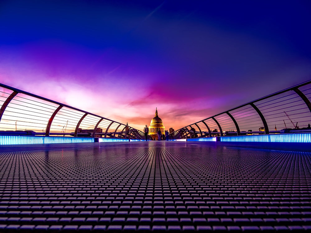 A view of the dome of st. Paul 's cathedral from across the bridge